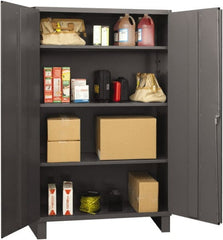 Durham - 3 Shelf Locking Storage Cabinet - Steel, 48" Wide x 24" Deep x 72" High, Gray - Exact Tooling