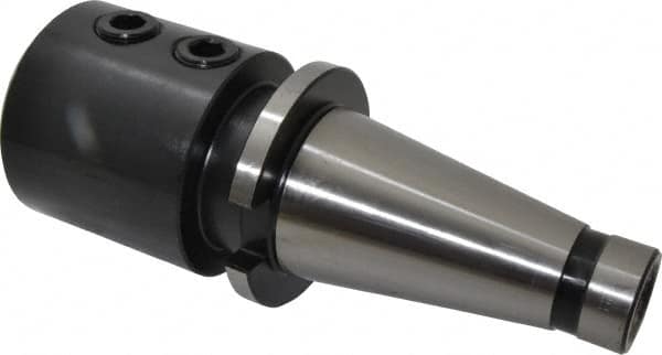 Interstate - NMTB50 Taper Shank 2" Hole End Mill Holder/Adapter - 2-9/16" Nose Diam, 5" Projection, 1-8 Drawbar - Exact Tooling