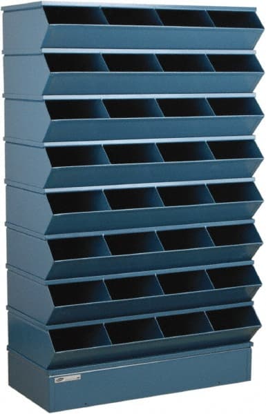 Stackbin - 8 Bin, Shelving Unit with Openings & Base - 37" Wide x 65-1/2" High - Exact Tooling
