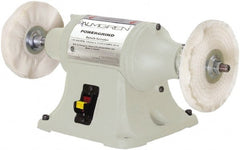 Palmgren - 6" Wheel Diam x 1" Wheel Width, 1/2 hp Buffer - 1/2" Arbor Hole Diam, 1 Phase, 3,450 Max RPM, 120/240 Volts - Exact Tooling