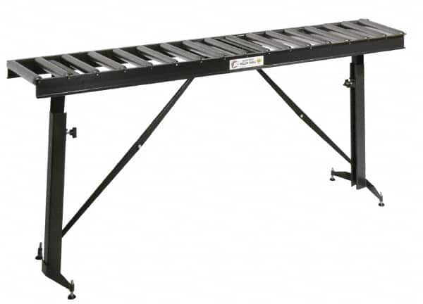 HTC - 66 Inch Long x 43-1/2 Inch High Portable Folding Conveyor - 500 Lbs. Limit, with 17 and 13 Inch Wide Rollers - Exact Tooling