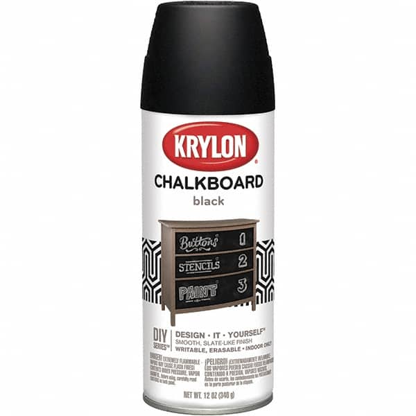 Krylon - Chalkboard Black, Flat, Chalkboard Paint Spray Paint - 12 oz Container - Exact Tooling
