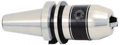 Accupro - BT40, 1/8 to 5/8" Capacity, Integral Shank Drill Chuck - Keyed, Taper Shank, 57mm Sleeve Diam, 99mm Open Length - Exact Tooling
