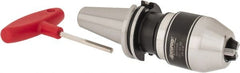 Accupro - CAT40, 1/8 to 5/8" Capacity, Integral Shank Drill Chuck - Keyed, Taper Shank, 57mm Sleeve Diam, 110mm Open Length - Exact Tooling