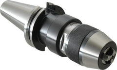 Accupro - CAT40, 1/32 to 1/2" Capacity, Integral Shank Drill Chuck - Keyless, Taper Shank, 48mm Sleeve Diam, 115mm Open Length - Exact Tooling