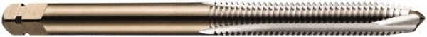 DORMER - M10x1.50 Metric Coarse, 3 Flute, Bright Finish, Cobalt Spiral Point Tap - Plug Chamfer, Right Hand Thread, 80mm OAL, 18mm Thread Length, 10mm Shank Diam, 6H Class of Fit, Series E000 - Exact Tooling