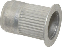 Made in USA - 5/16-18, 0.53 Insert Diam, 0.805" OAL, Knurled Body Open End Threaded Insert - 0.5312" Hole Diam, 0.685" Head Diam, 5056 Aluminum, Clear Protective Coating - Exact Tooling