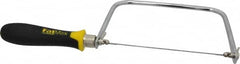 Stanley - 6-1/2" Steel Blade Coping Saw - ABS, TPR Handle, Ergonomic, 13-1/4" OAL, 4-3/4" Throat Depth - Exact Tooling