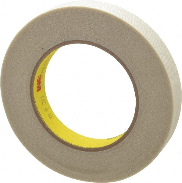 3M - 60 Yd Long x 3/4" Wide, Series 361, White Silicone Glass Cloth Tape - 7.5 mil Thick, 182 Lb/In Tensile Strength - Exact Tooling