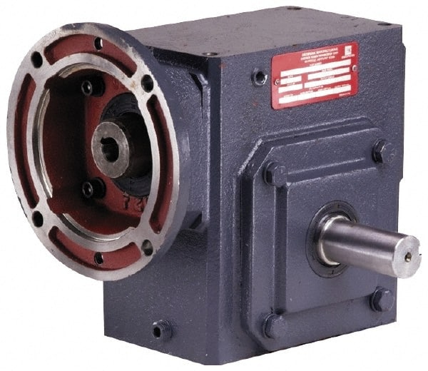Morse - 2.38 Centerline Distance, 20:1, 88 RPM Output, 3/4 Input Horsepower, 458 Lbs. Max Torque, Speed Reducer - 1-1/8" Shaft Diam, Single Shaft Left, 5/8" Bore, 6.13" Long x 4.08" Wide x 6.94" High, 56C NEMA, 152 In/Lb. Min Torque - Exact Tooling