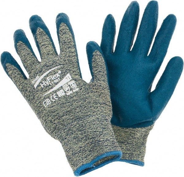 Ansell - Size 2XL, ANSI Cut Lvl 4, Abrasion Lvl 3, Cut Resistant Gloves - Palm & Fingers Coated, Blue - Exact Tooling