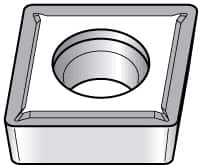 Kennametal - CCMT21.52 LF Grade KT315 Cermet Turning Insert - TiN/TiCN/TiN Finish, 80° Diamond, 1/4" Inscr Circle, 3/32" Thick, 1/32" Corner Radius - Exact Tooling
