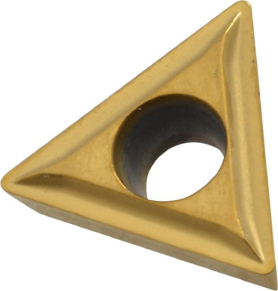 Kennametal - TPMT21.51 LF Grade KC730 Carbide Turning Insert - TiN Finish, 60° Triangle, 1/4" Inscr Circle, 3/32" Thick, 1/64" Corner Radius - Exact Tooling