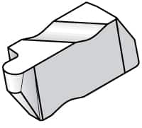 Kennametal - 2047NR Grade KC850, 2.39mm Cutting Width Carbide Grooving Insert - 2.79mm Max Depth of Cut, Left Hand, 1.19mm Corner Radius, TiC/TiCN/TiN Finish - Exact Tooling