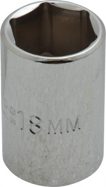 Proto - 1/2" Drive, Standard Hand Socket - 6 Points, 1-1/2" OAL, Chrome Finish - Exact Tooling