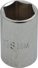 Proto - 1/2" Drive, Standard Hand Socket - 6 Points, 1-1/2" OAL, Chrome Finish - Exact Tooling