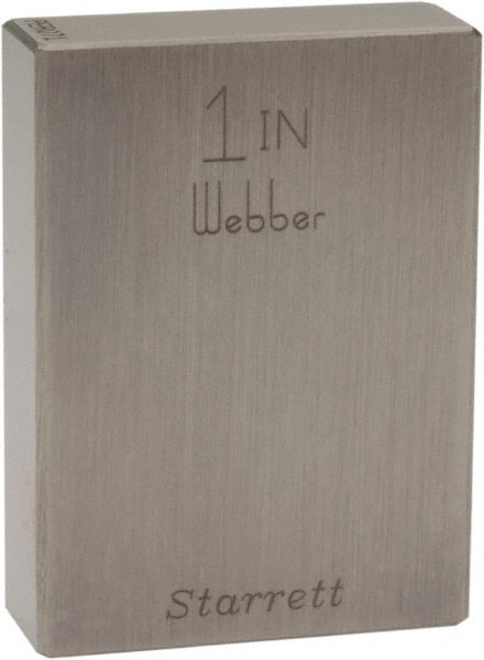 Starrett - 1" Rectangular Steel Gage Block - Accuracy Grade 0 - Exact Tooling
