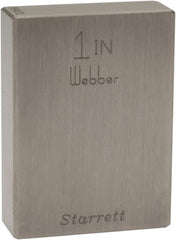 Starrett - 1" Rectangular Steel Gage Block - Accuracy Grade 0 - Exact Tooling