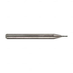 M.A. Ford - 0.032", 0.064" LOC, 1/8" Shank Diam, 1-1/2" OAL, 2 Flute, Solid Carbide Square End Mill - Single End, Bright Finish, Spiral Flute, 30° Helix, Centercutting, Right Hand Cut, Right Hand Flute - Exact Tooling
