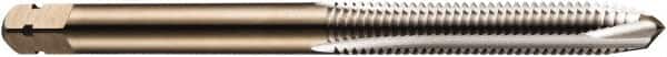 DORMER - 5/16-18 UNC, 2 Flute, Bright Finish, Powdered Metal Spiral Point Tap - Plug Chamfer, Right Hand Thread, 2-23/32" OAL, 19/32" Thread Length, 0.318" Shank Diam, 3B Class of Fit, Series E025 - Exact Tooling
