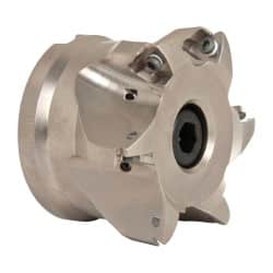 Seco - 6 Inserts, 2.28" Cutter Diam, 0.1" Max Depth of Cut, Indexable High-Feed Face Mill - 1" Arbor Hole Diam, 0.38" Keyway Width, 2" High, R220.21 Toolholder, 218.19-160.. Inserts, Series R220.21 - Exact Tooling