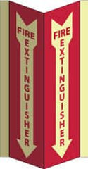 NMC - Fire Extinguisher, Acrylic Fire Sign - 8-3/4" Wide x 16" High, Glow-in-the-Dark - Exact Tooling