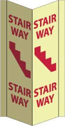 NMC - Stairway - Stairway, Acrylic Exit Sign - 8-3/4" Wide x 16" High, Glow-in-the-Dark - Exact Tooling