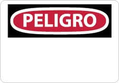 NMC - "Peligro", 10" Long x 14" Wide, Aluminum Safety Sign - Rectangle, 0.04" Thick, Use for Workplace/Safety - Exact Tooling
