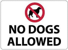 NMC - "No Dogs Allowed", 14" Long x 20" Wide, Rigid Plastic Safety Sign - Rectangle, 0.05" Thick, Use for Security & Admittance - Exact Tooling