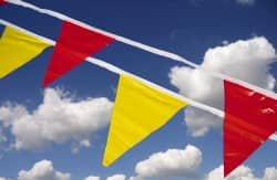 NMC - Pennants Color: Yellow Overall Length (Feet): 100.00 - Exact Tooling