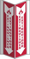 NMC - Extinguisher, Acrylic Fire Sign - 8-3/4" Wide x 16" High, English/Spanish - Exact Tooling