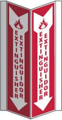 NMC - Extinguisher, Acrylic Fire Sign - 8-3/4" Wide x 16" High, English/Spanish - Exact Tooling