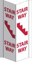NMC - "Stairway", 16" Long x 8-3/4" Wide, Rigid Plastic Safety Sign - Rectangle, 0.125" Thick, Use for Accident Prevention - Exact Tooling
