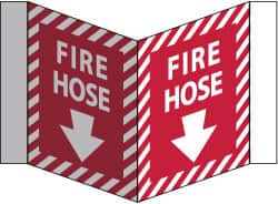 NMC - Fire Hose, Acrylic Fire Sign - 8-3/4" Wide x 5-3/4" High - Exact Tooling