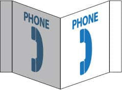 NMC - "Phone", 8" Long x 14-1/2" Wide, Rigid Plastic Safety Sign - Rectangle, 0.125" Thick, Use for Security & Admittance - Exact Tooling