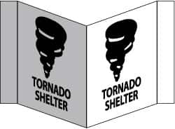 NMC - "Tornado Shelter", 8" Long x 14-1/2" Wide, Rigid Plastic Safety Sign - Rectangle, 0.125" Thick, Use for Accident Prevention - Exact Tooling