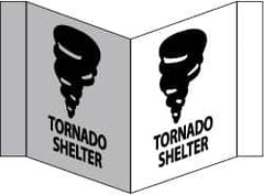 NMC - "Tornado Shelter", 8" Long x 14-1/2" Wide, Rigid Plastic Safety Sign - Rectangle, 0.125" Thick, Use for Accident Prevention - Exact Tooling