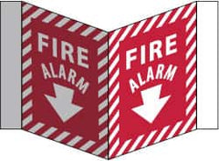 NMC - Fire Alarm, Acrylic Fire Sign - 8-3/4" Wide x 5-3/4" High - Exact Tooling