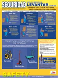 NMC - 18" Wide x 24" High Laminated Paper Back Lifting Information Poster - Spanish - Exact Tooling