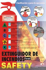 NMC - 18" Wide x 24" High Fire Extinguishers Information Poster - Spanish - Exact Tooling