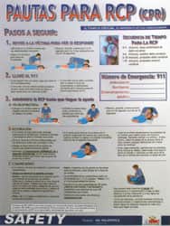 NMC - 18" Wide x 24" High Laminated Paper CPR Information Poster - Spanish - Exact Tooling