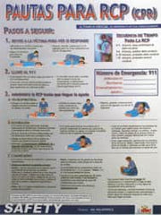 NMC - 18" Wide x 24" High Laminated Paper CPR Information Poster - Spanish - Exact Tooling