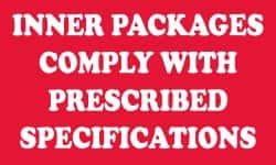 NMC - Inner Packages Comply with Prescribed Specifications DOT Shipping Label - 3" High x 5" Wide - Exact Tooling