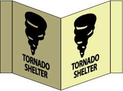 NMC - "Tornado Shelter - Tornado Shelter", 8" Long x 14-1/2" Wide, Rigid Plastic Safety Sign - Rectangle, 0.125" Thick, Use for Accident Prevention - Exact Tooling