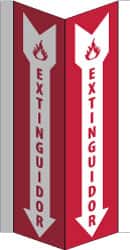 NMC - Extinguidor, Acrylic Fire Sign - 8-3/4" Wide x 16" High, Spanish - Exact Tooling