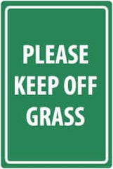 NMC - "Please Keep Off Grass", 18" Long x 12" Wide, Aluminum Safety Sign - Rectangle, 0.04" Thick, Use for Security & Admittance - Exact Tooling