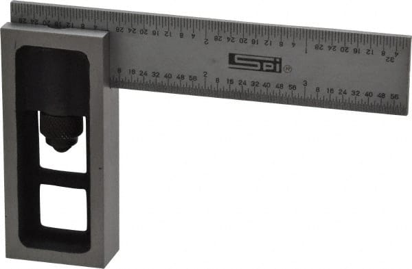 SPI - 4 Inch Long, 4R Double Square - 1/64, 1/32, 1/16 and 1/8 Inch Graduation, Hardened Steel - Exact Tooling