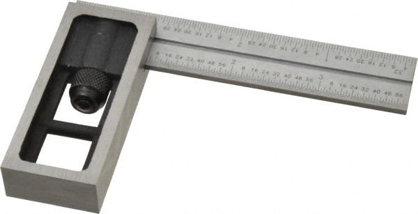 SPI - 4 Inch Long, 16R Double Square - 1/100, 1/64, 1/50 and 1/32 Inch Graduation, Hardened Steel - Exact Tooling