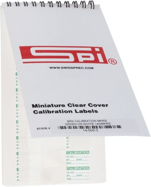 SPI - Calibration Label - Legend: Calibration, English, Green, 1" Long x 5/8" High, No Coating - Exact Tooling