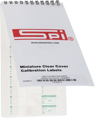 SPI - Calibration Label - Legend: Calibration, English, Green, 1" Long x 5/8" High, No Coating - Exact Tooling